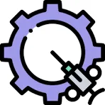 Purple gear icon with a wrench, indicating settings or maintenance